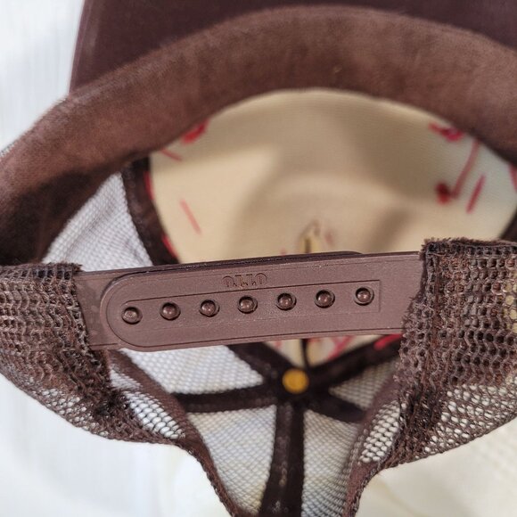 Vintage Otto Trucker Hat With Fun Glasses Print One Size Brown & Teal - Picture 7 of 7